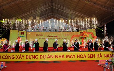 Phó Thủ tướng Vũ Văn Ninh dự lễ động thổ nhà máy Hoa Sen Hà Nam.