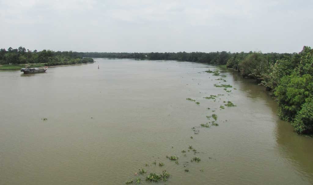 Sông Vàm Cỏ Đông đoạn qua huyện Đức Hòa. (Ảnh chụp từ cầu Đức Hòa trên đường N2)