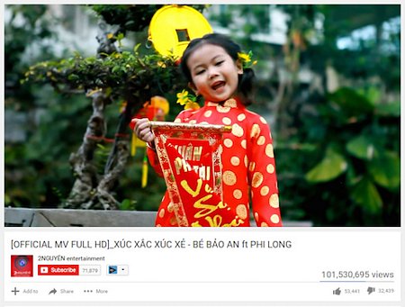  MV của Bảo An đã vượt qua cột mốc 100 triệu view 
