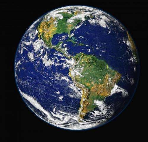 Một hình ảnh tổng hợp của Tây bán cầu của trái đất