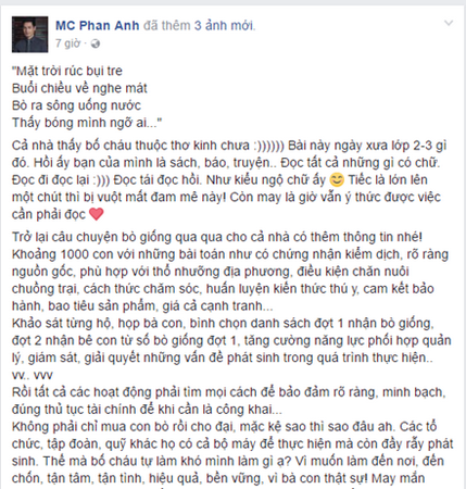 MC Phan Anh quyết định từ thiện một cách thầm lặng. 