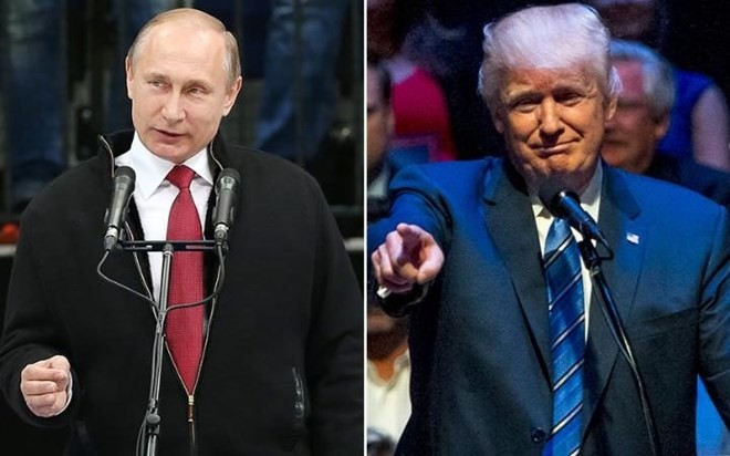 Tổng thống Nga Vladimir Putin và Tổng thống đắc cử Mỹ Donald Trump. (Nguồn: telegraph.co.uk)