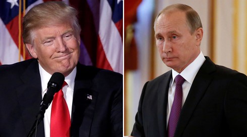 Tổng thống đắc cử Donald Trump và Tổng thống Nga Putin. Ảnh: Sergei Karpukhin/Reuters
