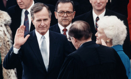 Ngày 21/1, Tổng thống George H. W. Bush tuyên thệ nhậm chức trở thành Tổng thống thứ 41 của nước Mỹ. (Ảnh: Architect of the capitol)