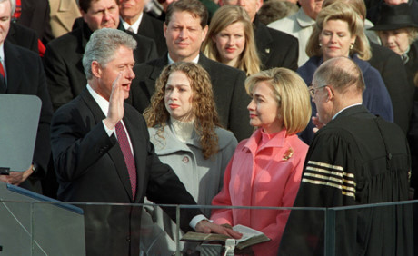 Ngày 20/1/1997, ông Bill Clinton tuyên thệ nhậm chức nhiệm kỳ thứ hai. (Ảnh: AFP)