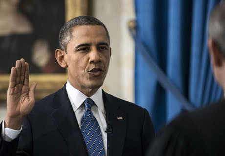Ngày 20/1/2013, ông Obama tuyên thệ nhậm chức Tổng thống Mỹ nhiệm kỳ hai. (Ảnh: AFP)