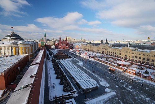 Quang cảnh quảng trường Đỏ nhìn từ tháp Spasskaya.