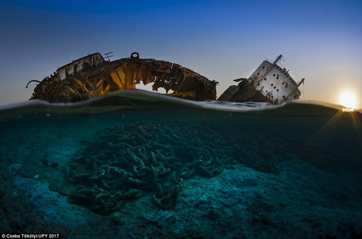 Xác tàu đắm của nhiếp ảnh gia Louilla chụp tại eo biển Tiran, Ai Cập.