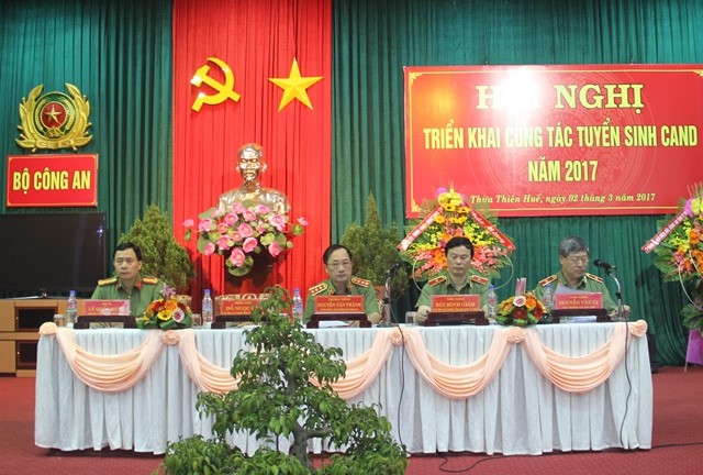 Hội nghị triển khai công tác tuyển sinh CAND năm 2017 được tổ chức tại tỉnh Thừa Thiên- Huế vào sáng 2/3.