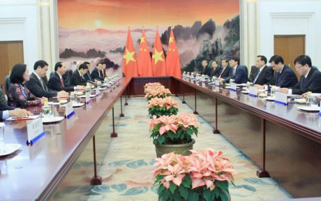 Chủ tịch nước Trần Đại Quang đề nghị Thủ tướng Lý Khắc Cường tiếp tục chỉ đạo triển khai một số biện pháp nâng cao hiệu quả hợp tác giữa hai nước.