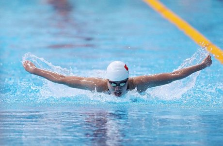 Ánh Viên ở đợt bơi chung kết 200m bướm nữ. Ảnh: NGUYỄN KHÁNH