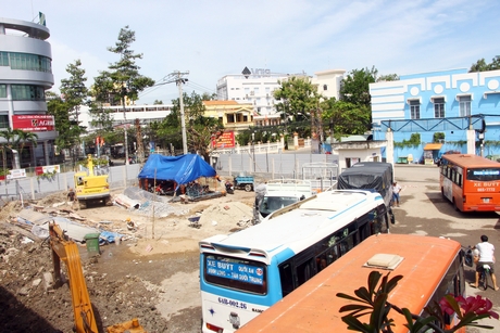 Bến xe TP Vĩnh Long đang được thi công nâng cấp.
