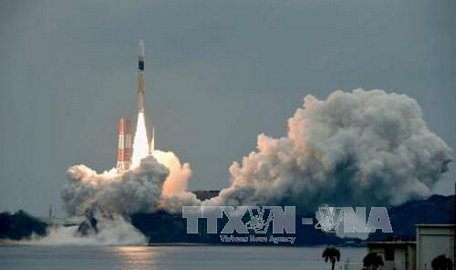 Tên lửa H-2A mang vệ tinh Michibiki 2 phóng lên quỹ đạo từ Trung tâm Vũ trụ Tanegashima, Nhật Bản hồi tháng 6. Ảnh: Kyodo/TTXVN