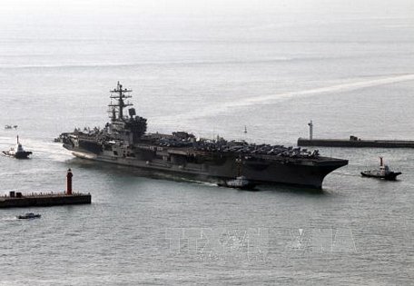 Tàu sân bay USS Ronald Reagan của Mỹ. Ảnh: EPA/TTXVN