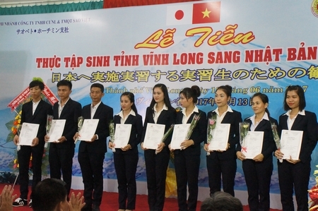 Từ đầu năm đến nay, Công ty Sao Việt tuyển dụng gần 100 thực tập sinh Vĩnh Long đi làm việc có thời hạn ở Nhật Bản.