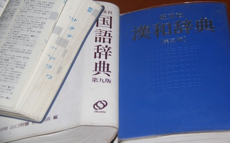 Khó như tiếng Nhật- Bộ 3 từ điển tiếng Nhật: Kanwa (Hán- Nhật), Kokkugo (quốc ngữ) và Katakana (từ điển ngoại lai ngữ- Gairaigo). Ảnh: NGỌC TRẢNG