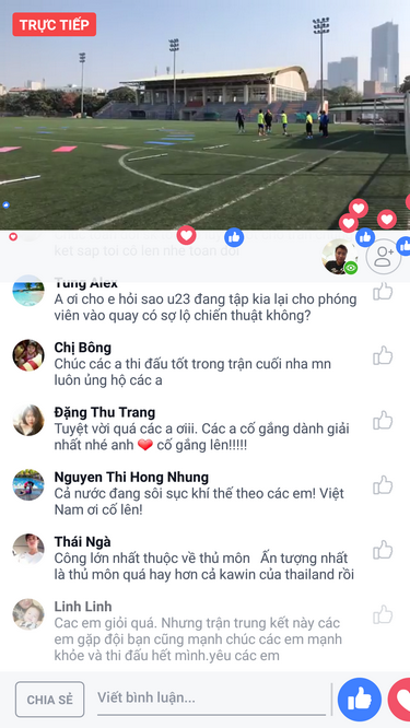 “Cơn bão” trên các trang mạng xã hội sau chiến thắng của U23 Việt Nam. Ảnh (chụp lại trên mạng) 