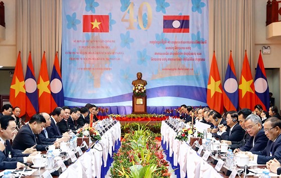 Toàn cảnh Kỳ họp lần thứ 40 Ủy ban liên Chính phủ Việt Nam - Lào.  Ảnh: TTXVN