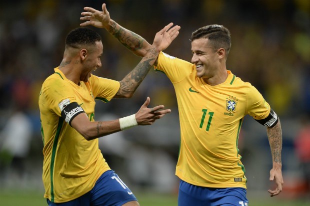 Neymar và Coutinho là đôi bạn thân ở đội tuyển Brazil