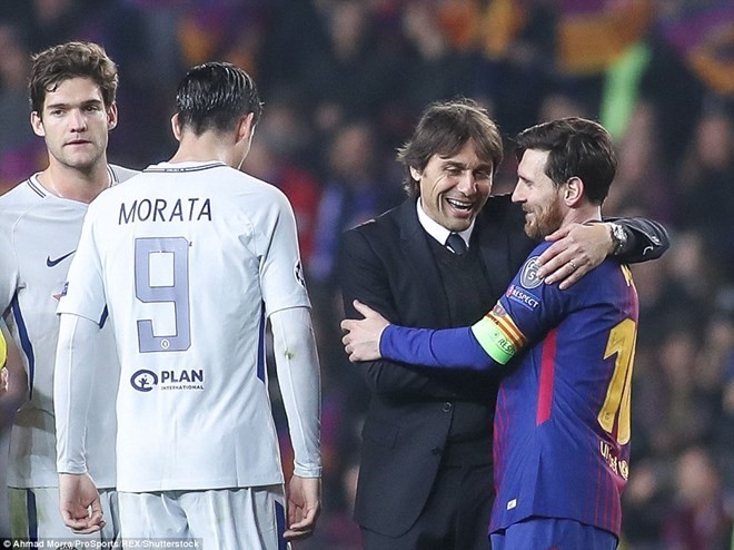 Conte không tiếc lời khen ngợi dành cho Messi.