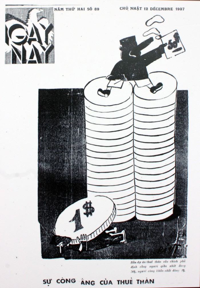 Tác phẩm Sự công bằng của thuế thân của Nguyễn Gia Trí in trên tờ Ngày Nay năm 1937