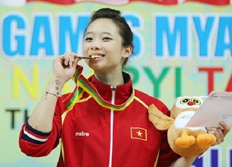  Dương Thúy Vi - vận động viên Việt Nam duy nhất giành huy chương vàng ASIAD 17. Ảnh: Internet.