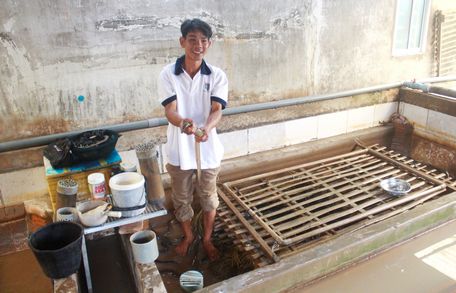 Lươn không bùn của anh Trương Minh Trung đã được bao tiêu đầu ra, cho doanh thu hơn 500 triệu đồng/năm.