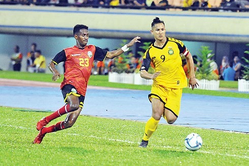 Timor Leste thắng chung cuộc Brunei với tỷ số 3-2, qua đó chính thức góp mặt ở vòng bảng AFF Cup 2018. (Ảnh: AFF)