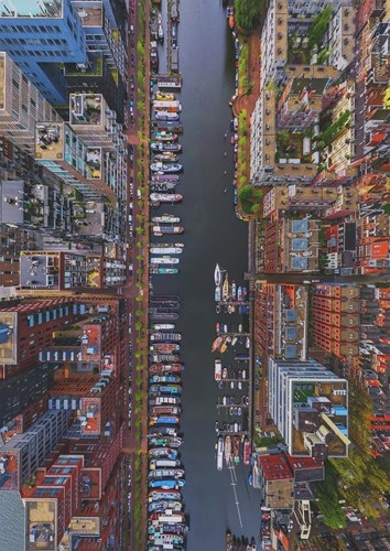 Một góc thành phố Amsterdam nhìn từ trên cao.