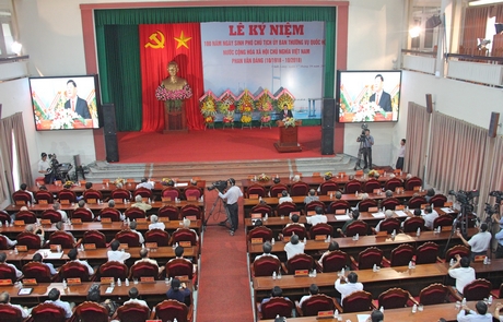Toàn cảnh lễ kỷ niệm 100 năm ngày sinh của đồng chí Phan Văn Đáng.