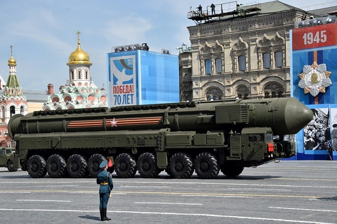Hệ thống tên lửa liên lục địa Yars RS-24 của Nga. (Nguồn: AFP)