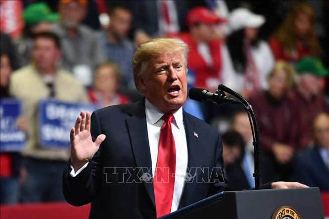 Tổng thống Mỹ Donald Trump phát biểu tại Chattanooga, Tennessee ngày 4/11/2018. Ảnh: AFP/TTXVN
