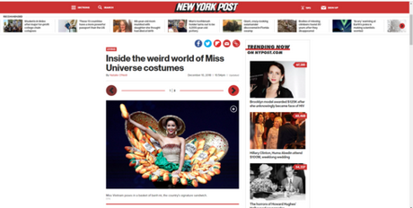 Tờ New York Post đăng tải hình ảnh bộ trang phục 
