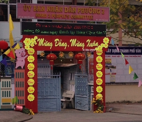 Cổng chào Phường 2 (TP Vĩnh Long).