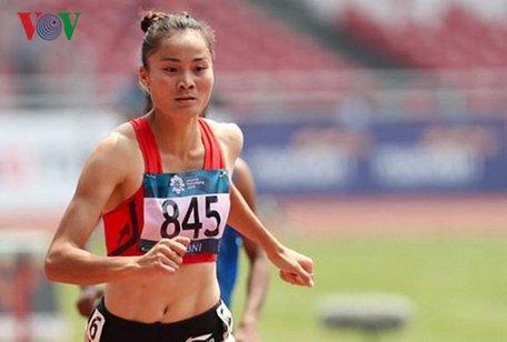Quách Thị Lan giành HCV ở nội dung 400m rào nữ tại giải điền kinh vô địch châu Á 2019.