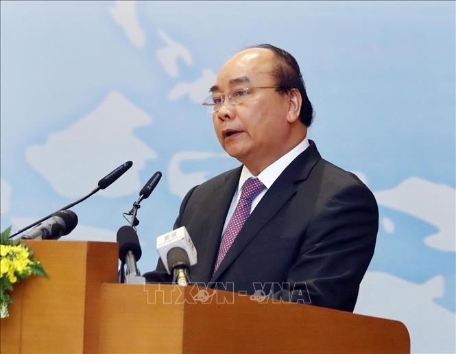 Thủ tướng Nguyễn Xuân Phúc, Trưởng Ban Chỉ đạo quốc gia về hội nhập quốc tế phát biểu. Ảnh: Thống Nhất/TTXVN