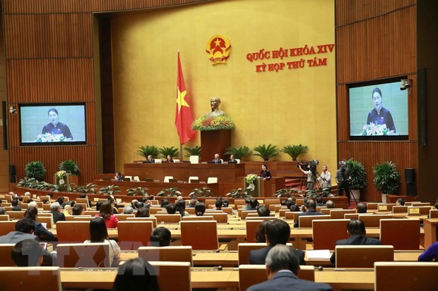 Chủ tịch Quốc hội Nguyễn Thị Kim Ngân phát biểu Bế mạc kỳ họp. (Ảnh: Doãn Tấn/TTXVN)