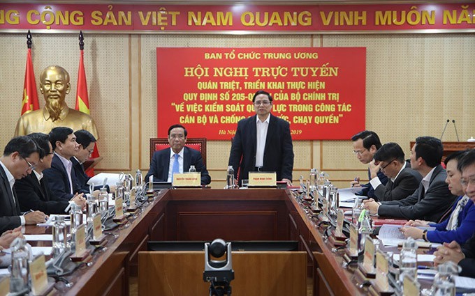 Ông Phạm Minh Chính, Ủy viên Bộ Chính trị, Bí thư Trung ương Đảng, Trưởng Ban Tổ chức Trung ương phát biểu kết luận Hội nghị.