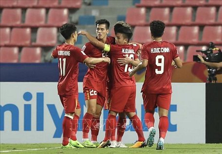 Với 2 bàn thắng ghi được tại vòng loại World Cup Qatar 2022 khu vực châu Á, Tiến Linh được đánh giá cao. Ảnh: TTXVN