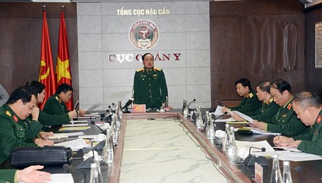 Thượng tướng Trần Đơn phát biểu tại cuộc họp.