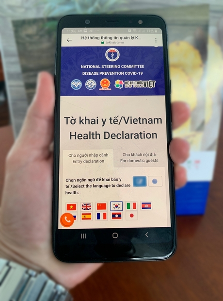 Ứng dụng Tờ khai y tế/Vietnam Health Declaration của Việt Nam. Ảnh: HẢI HUỲNH