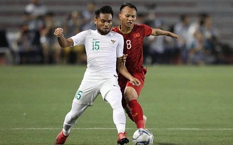 Saddil Ramdani khi đối đầu với U.22 Việt Nam tại vòng bảng SEA Games 30.