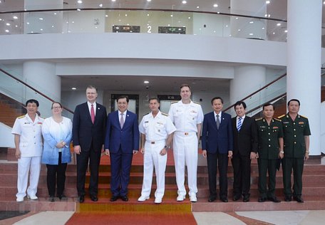 Phái đoàn Hạm đội Thái Bình Dương thăm Đà Nẵng hồi tháng 3/2020. (Ảnh: Văn Dũng/TTXVN)
