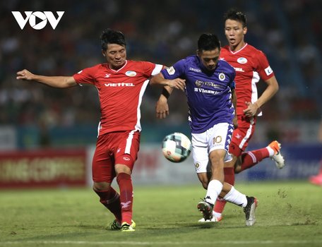 Trận đấu giữa Viettel và Hà Nội FC được xem như trận chung kết của V-League 2020. (Ảnh: Vy Vũ)