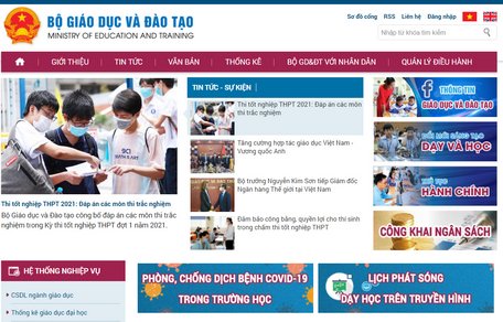 Website của Bộ GD- ĐT