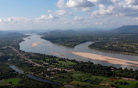Sông Mekong đoạn giáp với Thái Lan và Lào nhìn từ phía Nong Khai, Thái Lan ngày 29/10/2019.