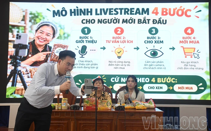 Tập huấn ứng dụng thương mại điện tử trên nền tảng TikTok tại xã Mỏ Cày