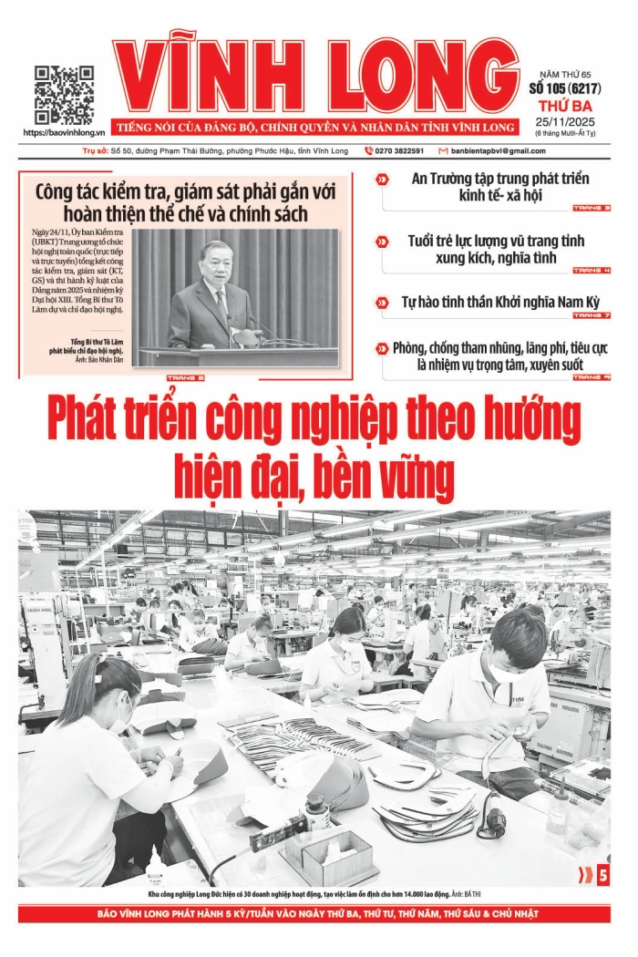Mời bạn đọc xem báo in số 105 (6217) thứ ba ngày 25/11/2025