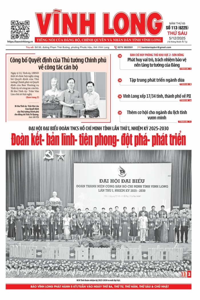Mời bạn đọc xem báo in số 113 (6225) thứ sáu ngày 5/12/2025