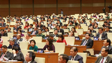  Các đại biểu tham dự Kỳ họp thứ 8, Quốc hội khóa XIV. (Ảnh: Doãn Tấn/TTXVN)